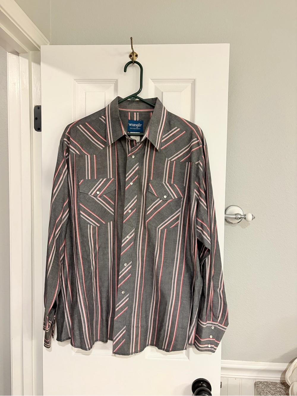 Vintage Wrangler Western Stripe Pearl Snap Shirt XL